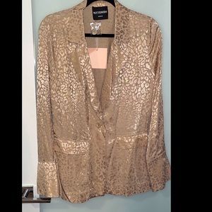 BRAND NWT 🏷️ KITTENISH LIGHT CHAMPAGNE TONAL LEOPARD JACKET MEDIUM